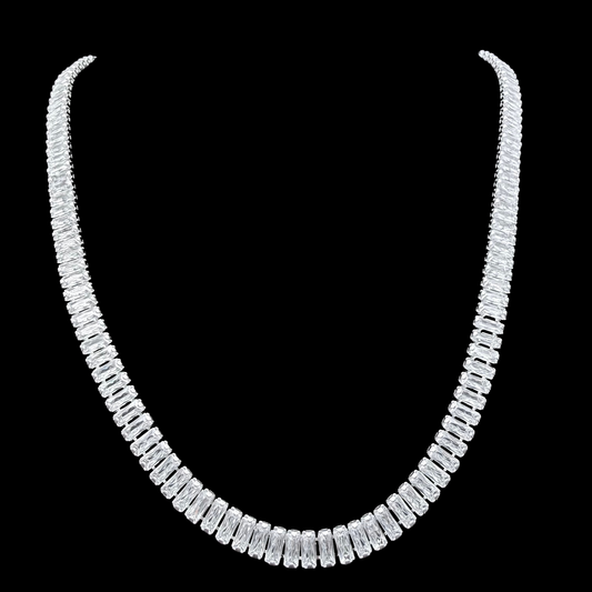 Collar Tennis Rectangular circón 7mm