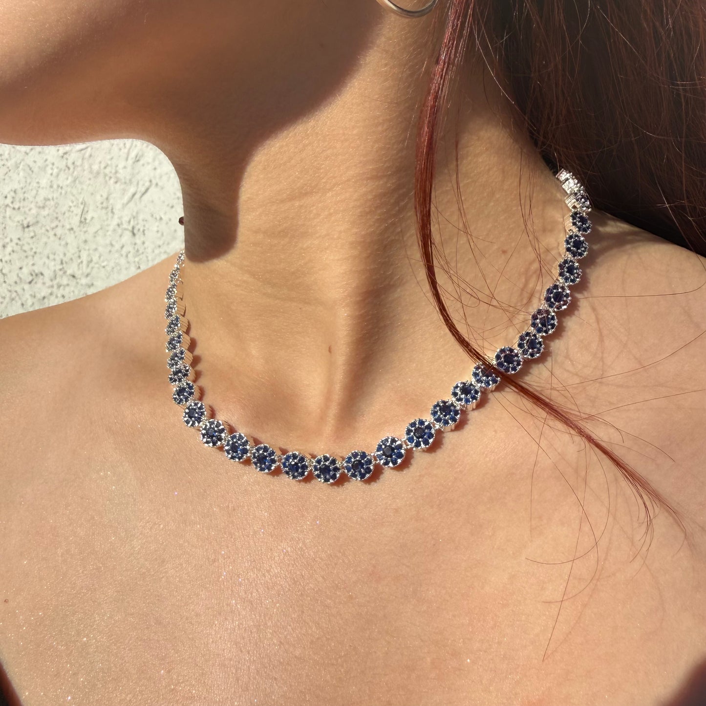 Collar Glam circones Azules