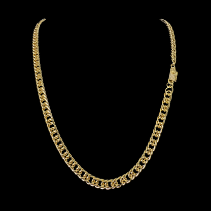 Cadena Doble Cubana Oro – 62 cm x 7 mm