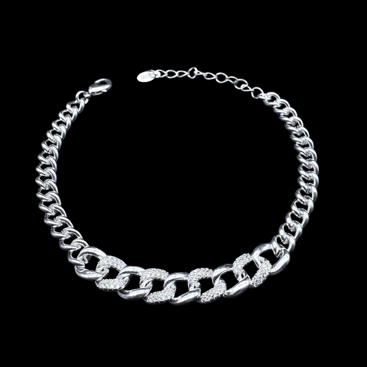 Pulsera Cubana con circones 8mm