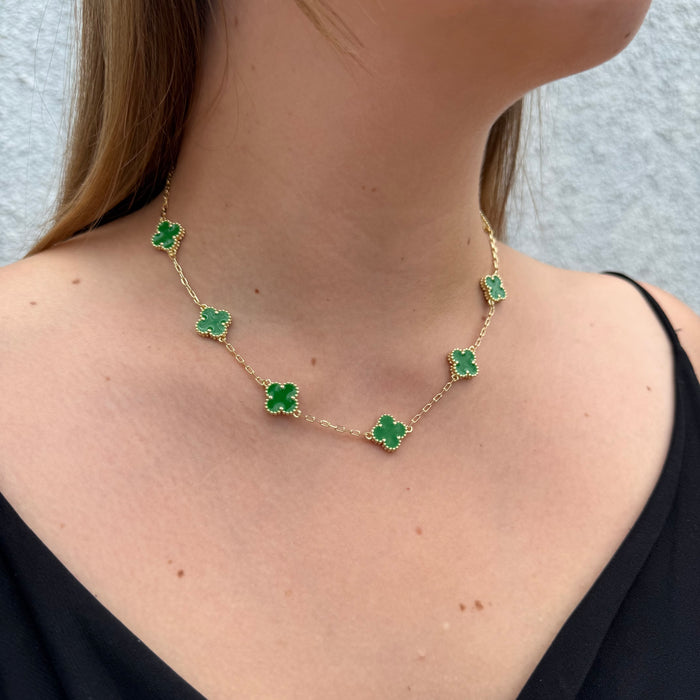 Cadena Van Cleef Verde Dual Oro