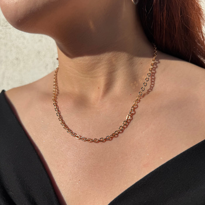 Cadena Eslabón Ovalado Oro Rosa