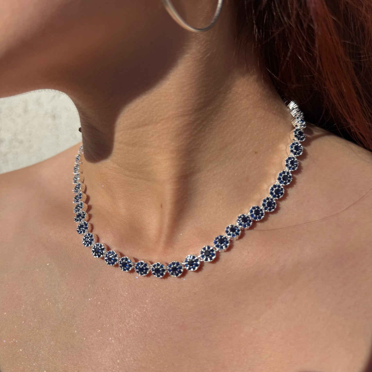 Collar Glam circones Azules