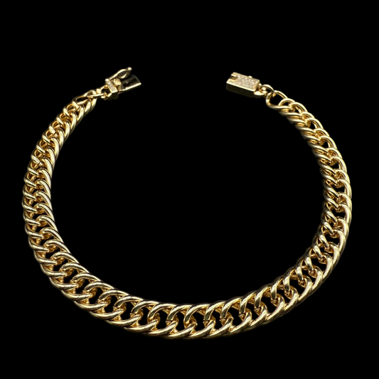 Pulsera Doble Cubana Oro – 7 mm