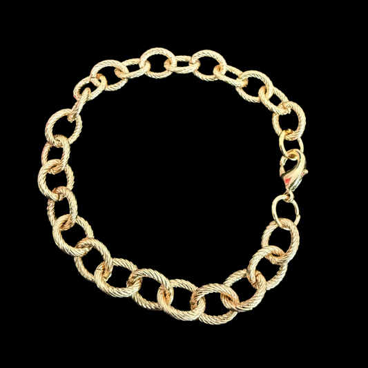 Pulsera Eslabón Mariner Trenzado Oro – 21 cm x 9 mm