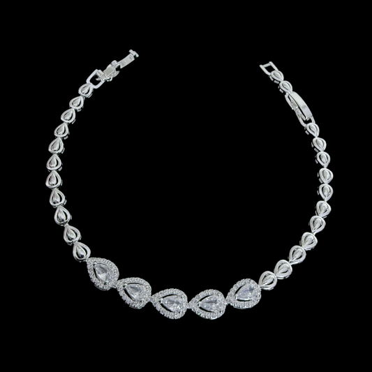 Pulsera Lagrimas de Brillo en Plata 925