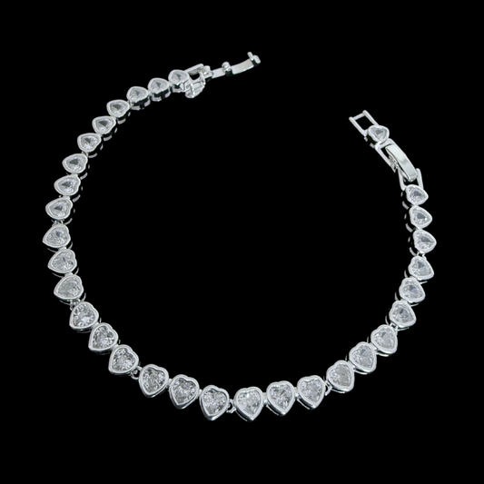 Pulsera Mini Corazones en Plata 925