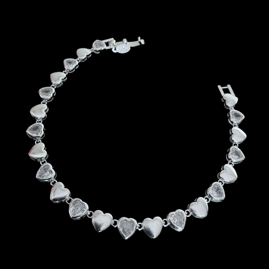 Pulsera Corazones 1x1 en Plata 925