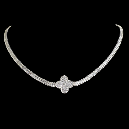 Collar Van Cleef en Plata 925 con micro circones