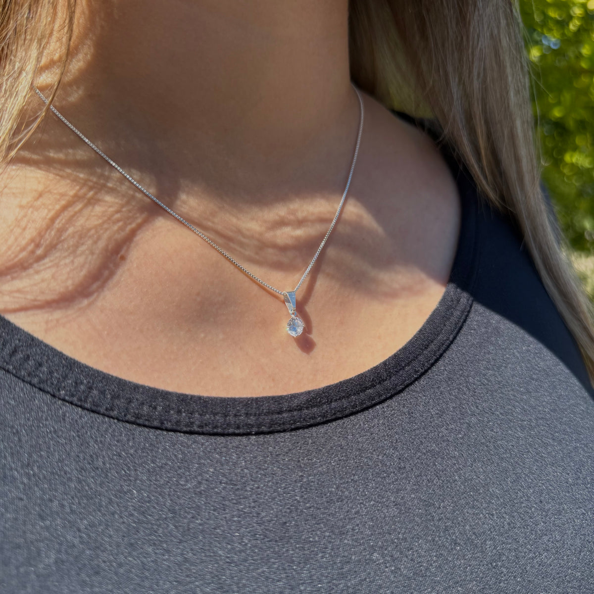 Collar Punto de Luz Solitario Plata 925