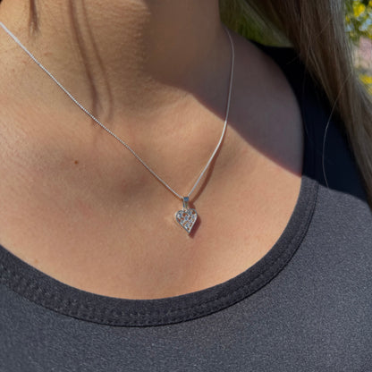 Collar Corazón Floral Plata 925