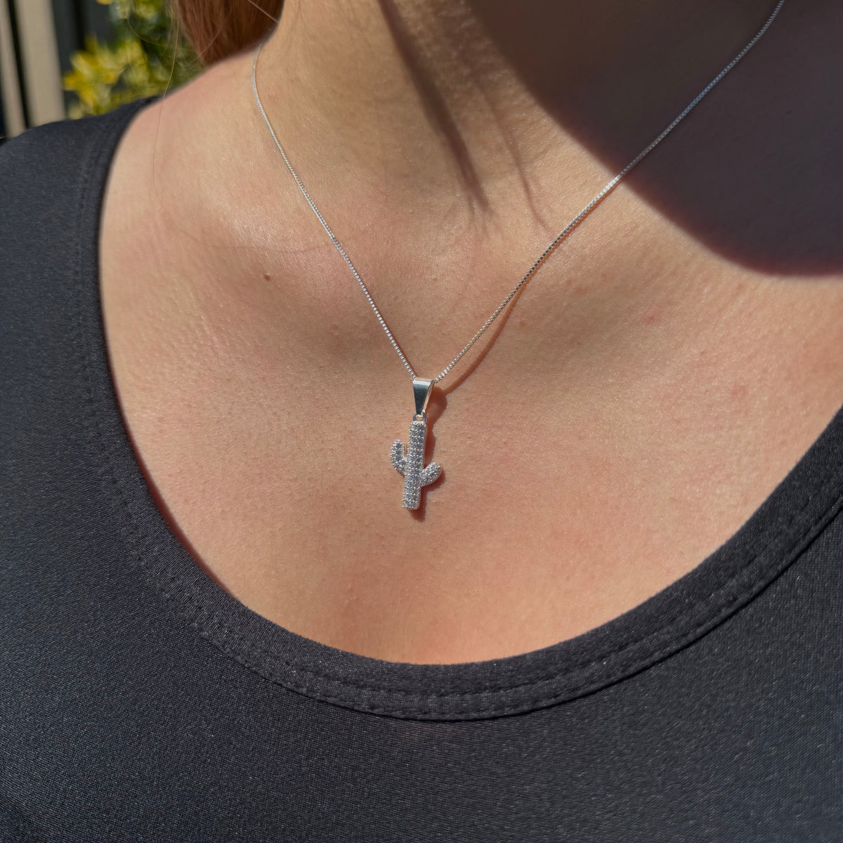 Collar Cactus con circones Plata 925