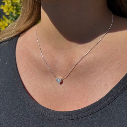 Collar Corazón Pavé Plata 925