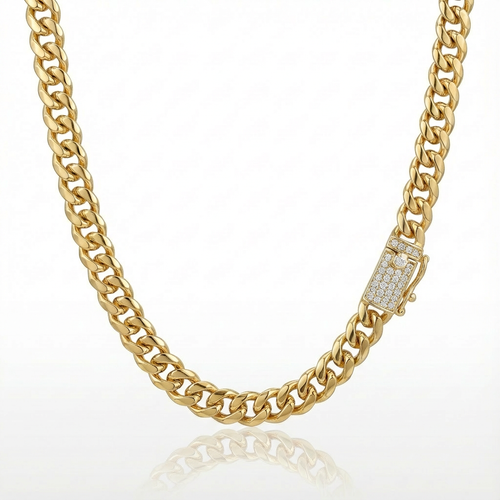 Cadena Cubana Oro Goldfilled 8mm