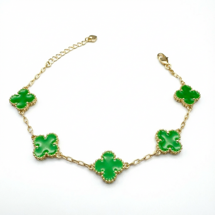 Pulsera Van Cleef Verde Dual Oro