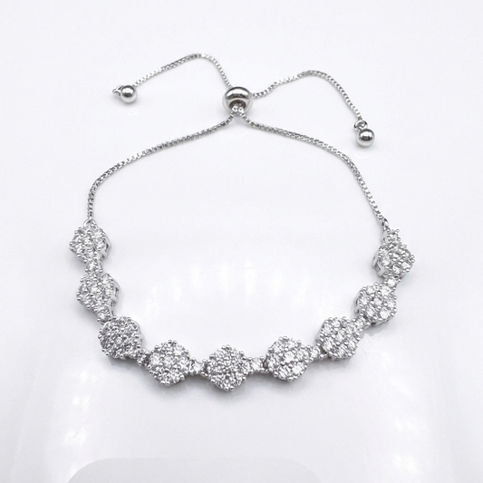 Pulsera Bruma de Cristal Plata