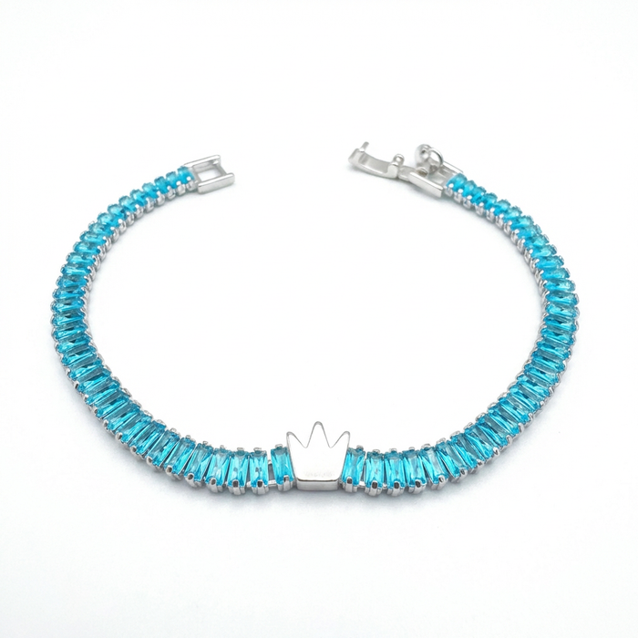 Pulsera Tennis Corona Celeste 4mm