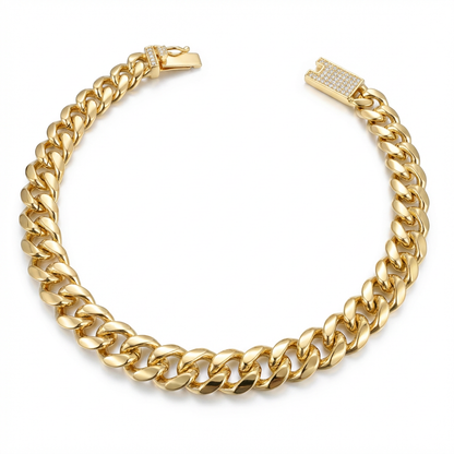 Pulsera Cubana Oro – 8 mm