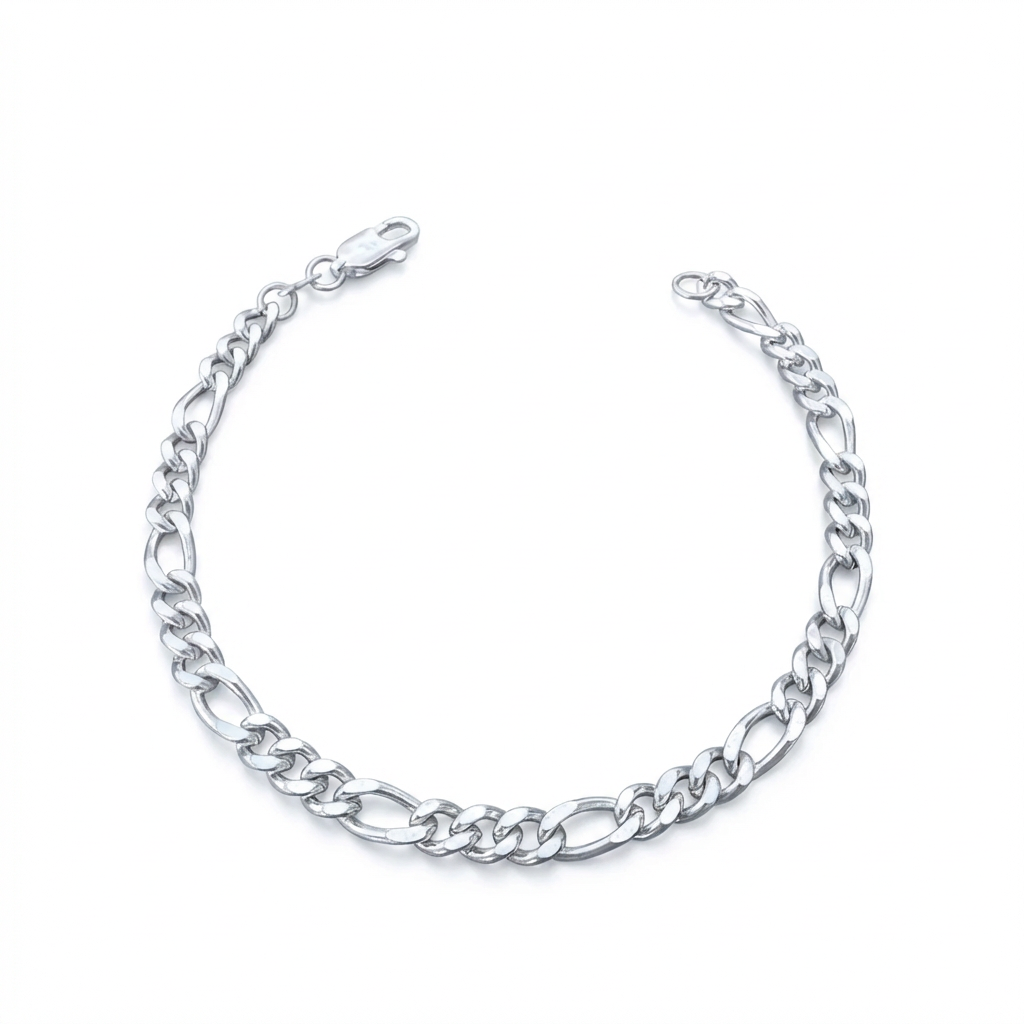 Pulsera Fígaro 5mm – Silver Ice 01