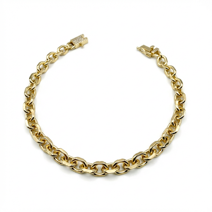 Pulsera Rolo Limada Oro – 5 mm
