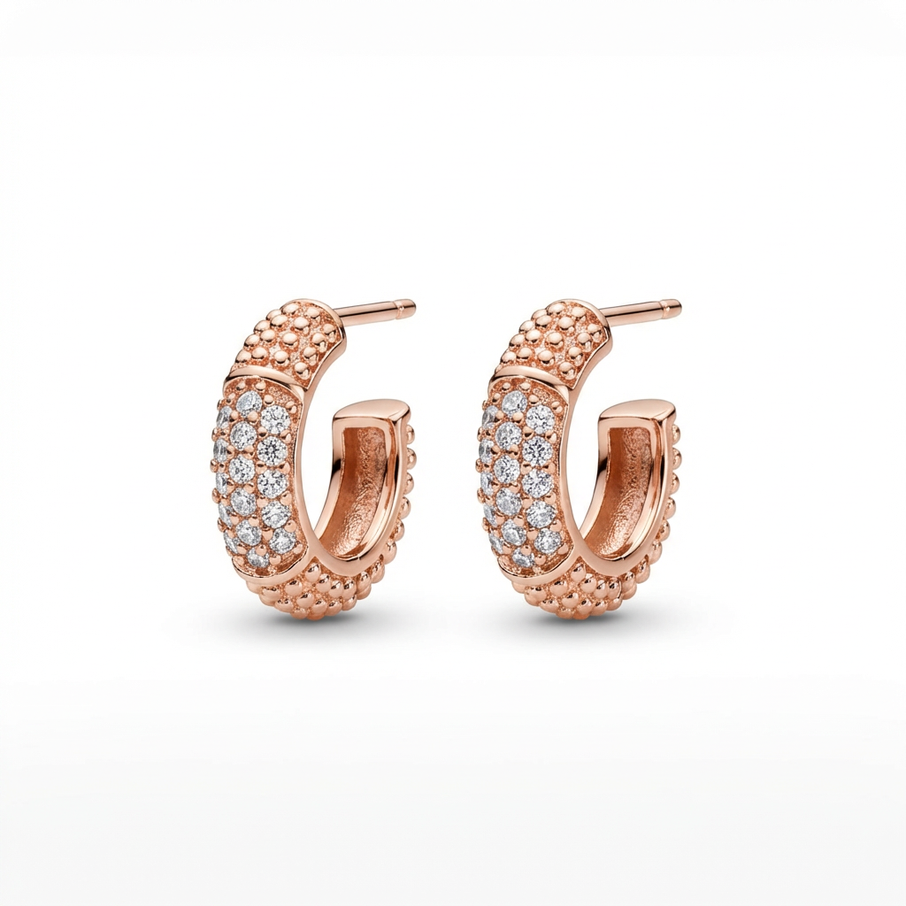 Aros Bubble Gold- Oro Rosa