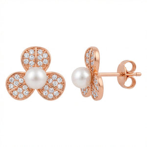 Aros Perla Blossom- Oro Goldfilled Rosa