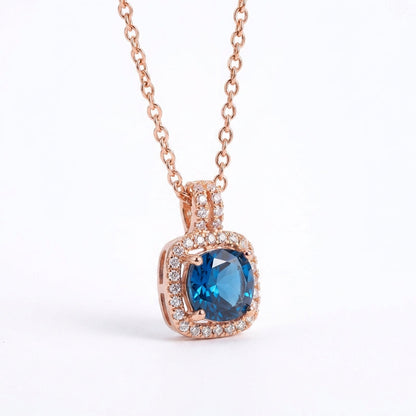 Cadena Cielo Azul- Oro Rosa