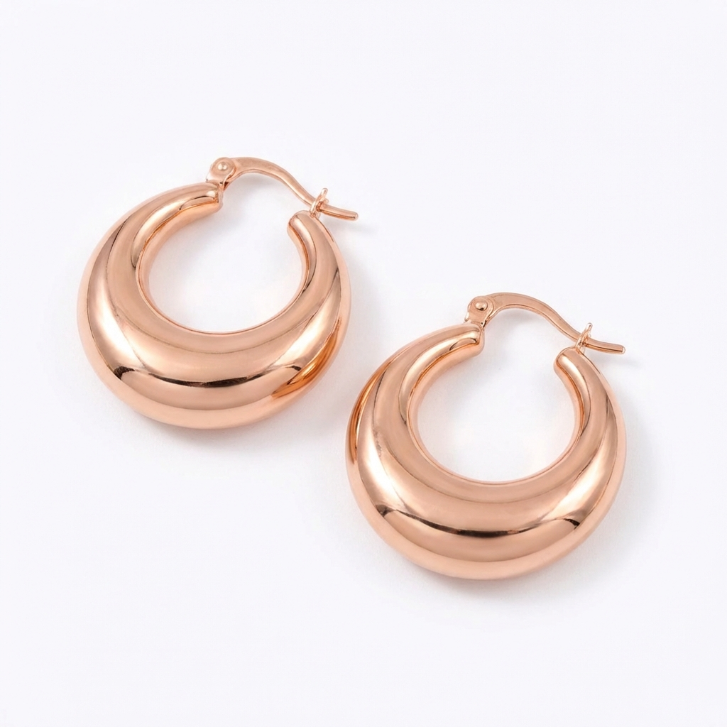 Aros Bold Hoop - Oro Rosa