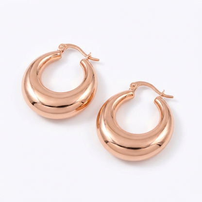 Aros Bold Hoop - Oro Rosa