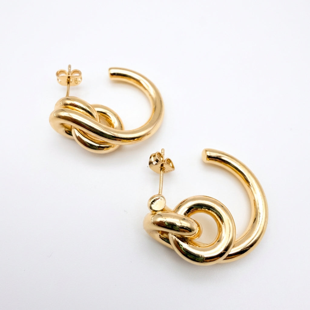 Aros Nudo Espiral - Oro