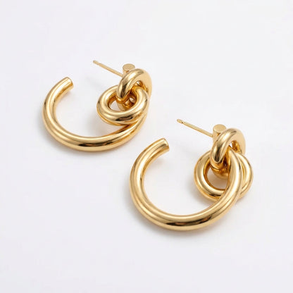 Aros Nudo Espiral - Oro