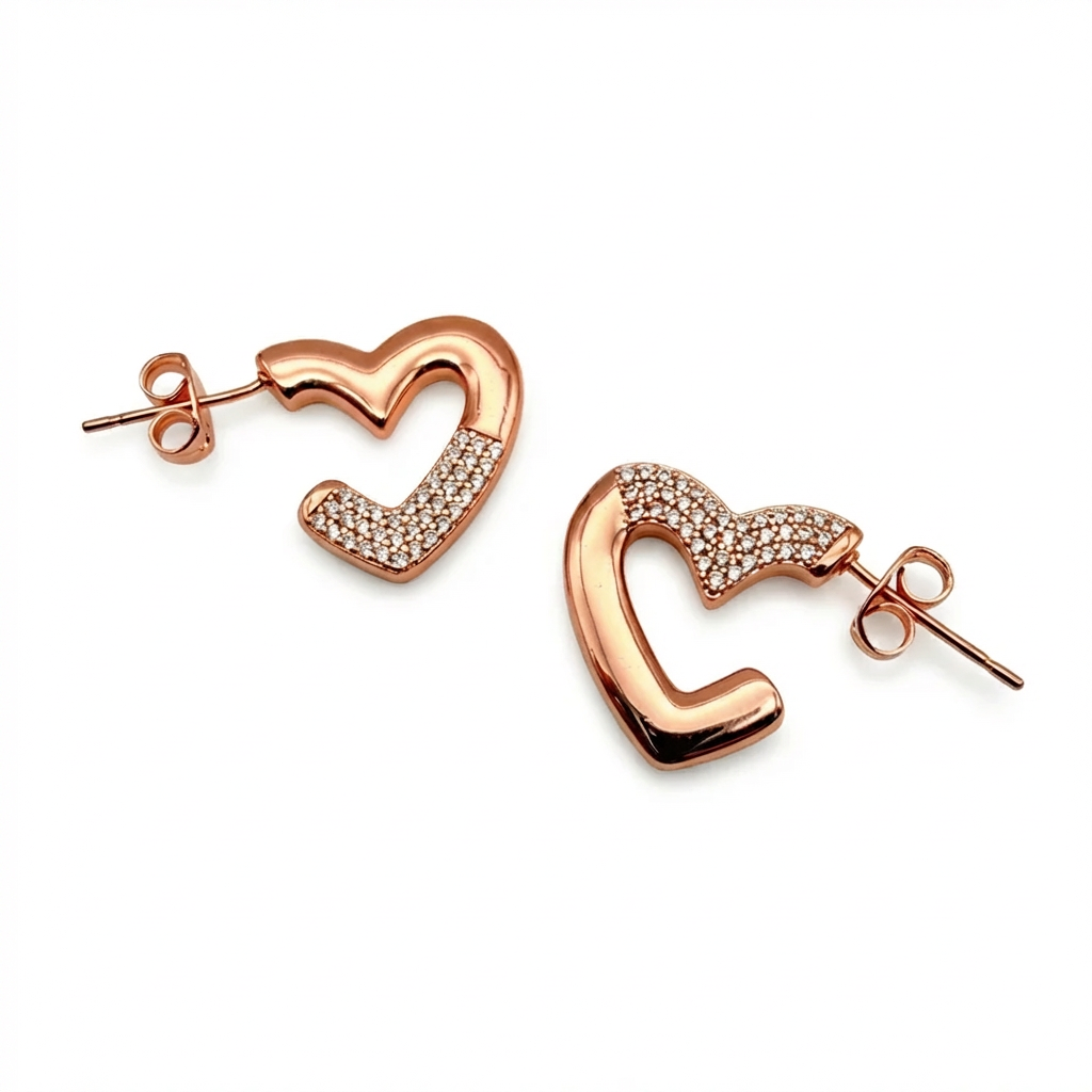 Aros Dulce Corazón - Oro Rosa