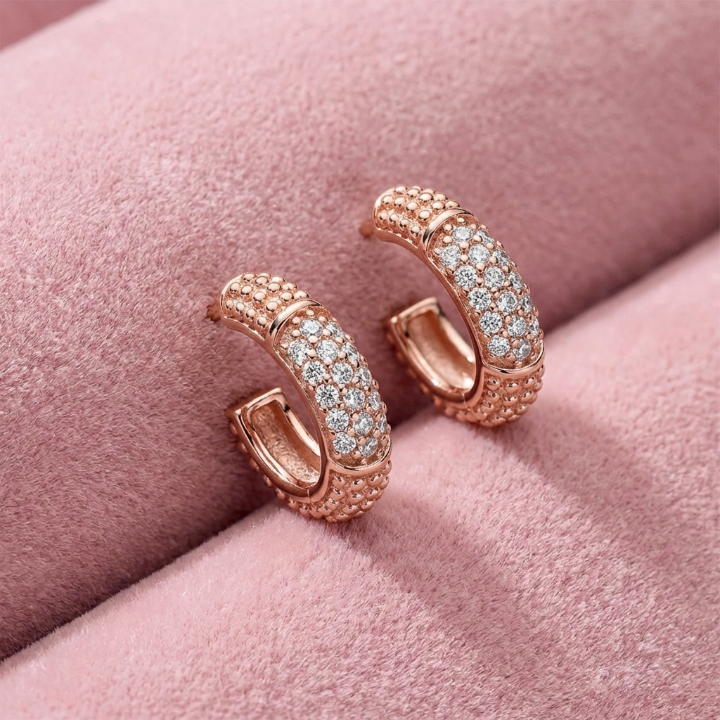 Aros Bubble Gold- Oro Rosa