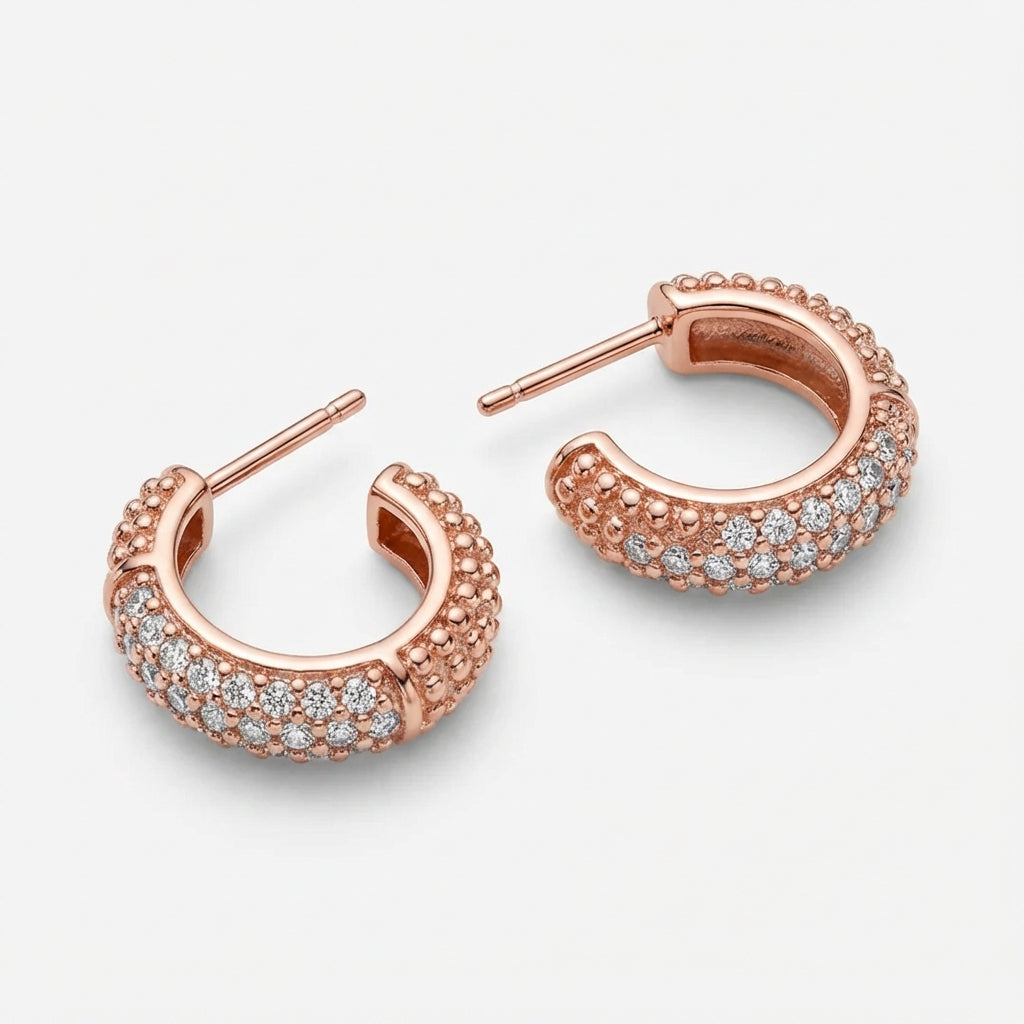 Aros Bubble Gold- Oro Rosa