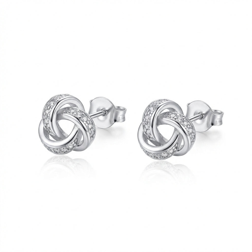 Aros Nudo Brillante - Plata 925