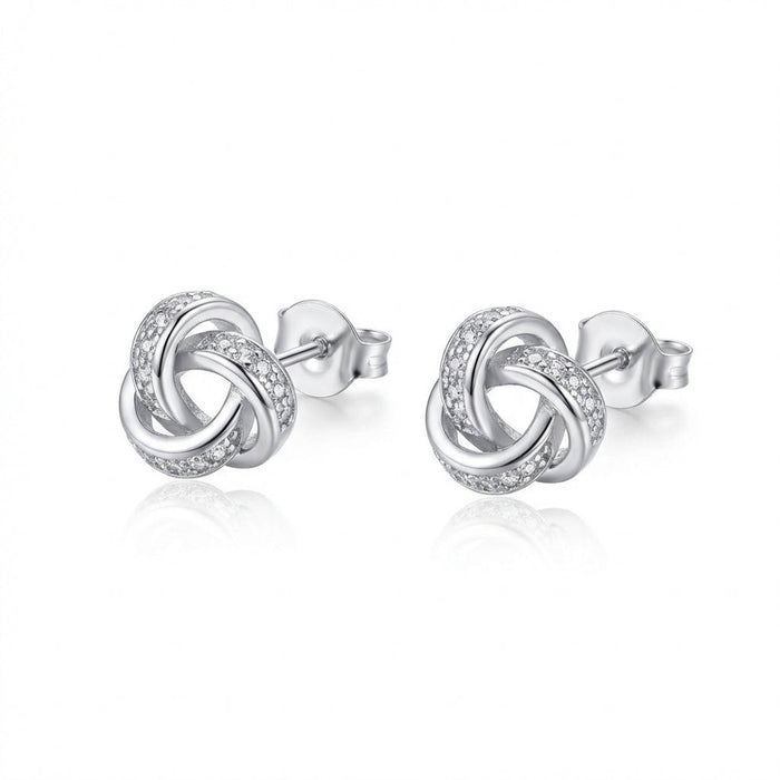 Aros Nudo Brillante - Plata 925