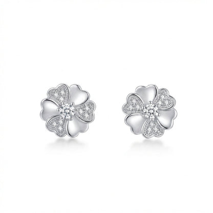 Aros Flor Pavé- Plata 925