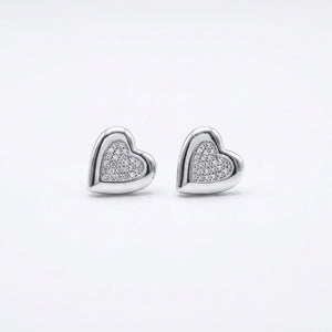 Aros Corazón Glam - Plata 925