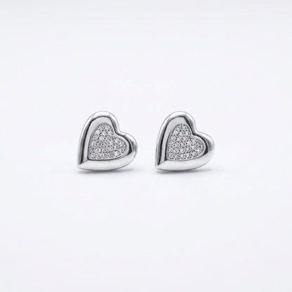 Aros Corazón Glam - Plata 925