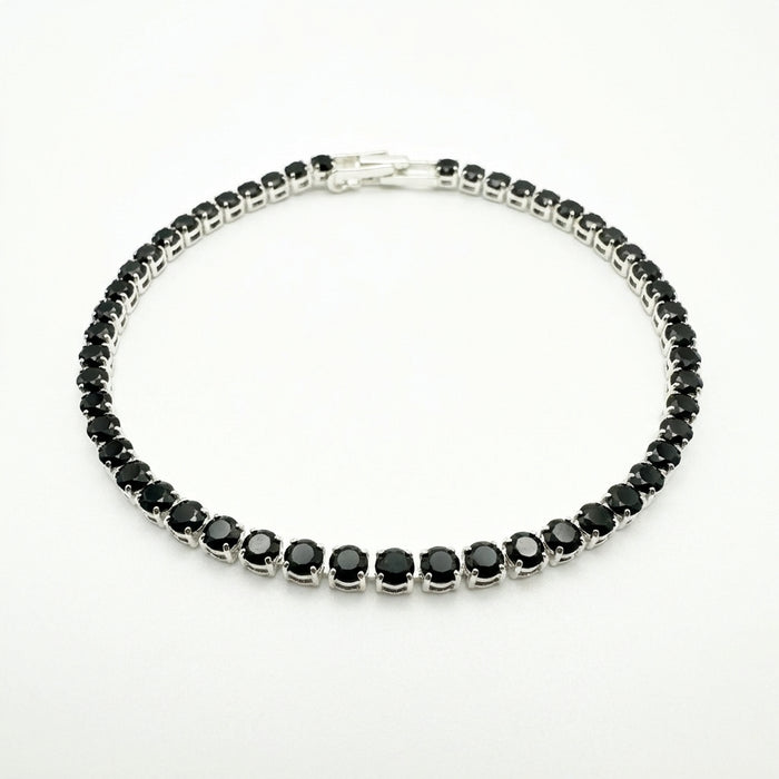 Pulsera Tennis con Circones  negros 2mm