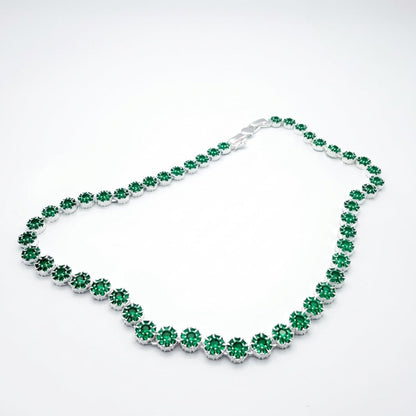 Collar Glam Circones Verde Plata 925 – Silver Ice 03
