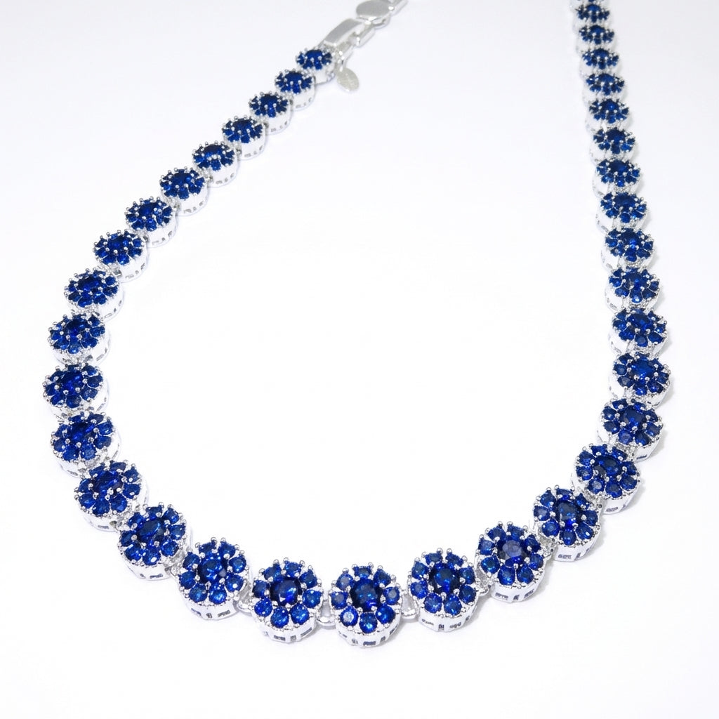 Collar Glam circones Azules
