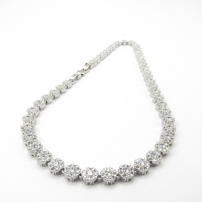 Collar Glam Circones Blancos Plata 925 – Silver Ice 01