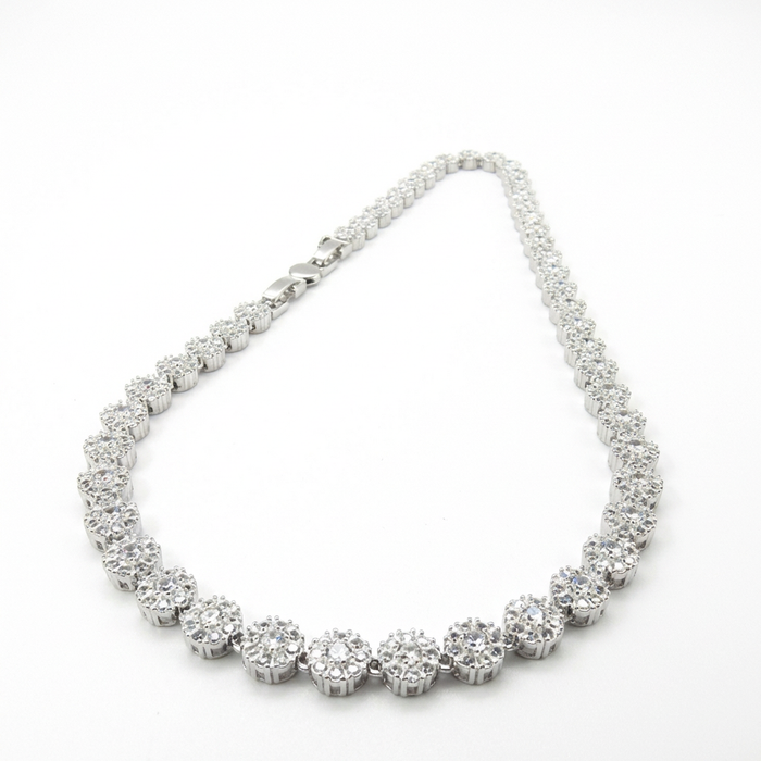 Collar Glam Circones Blancos Plata 925 – Silver Ice 01