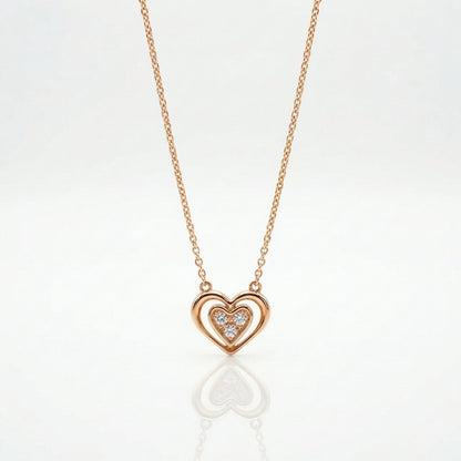 Cadena corazones radiante oro rosa