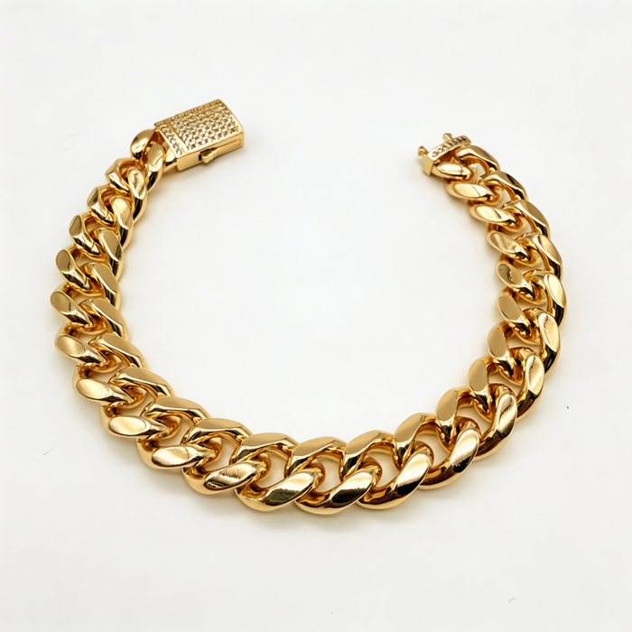 Pulsera Cubana Oro – 12 mm