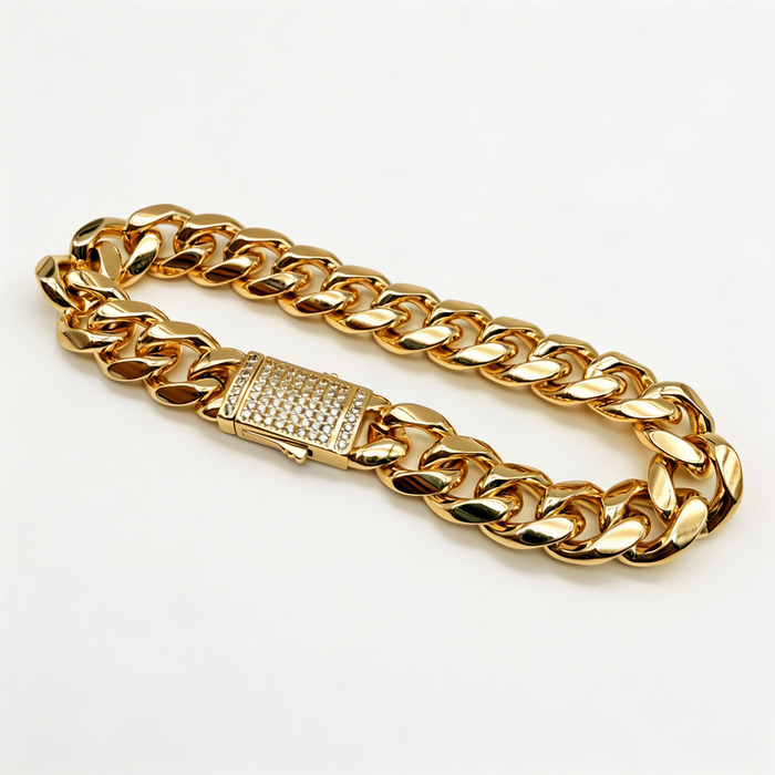 Pulsera Cubana Oro – 12 mm