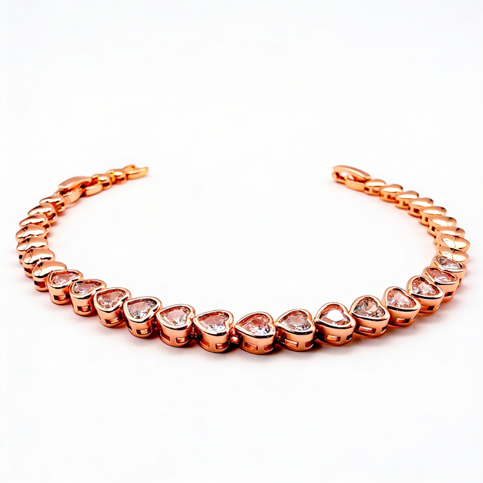 Pulsera Ice Hearts Oro Rosa – 5mm