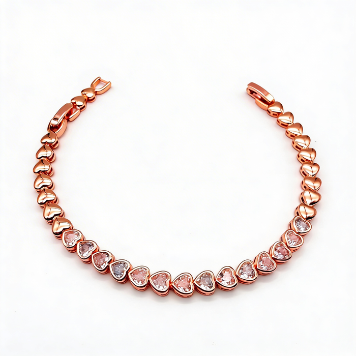 Pulsera Ice Hearts Oro Rosa – 5mm
