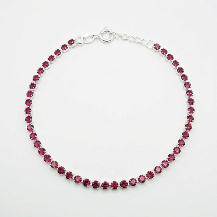 Pulsera Tennis con Circones Morados 2mm